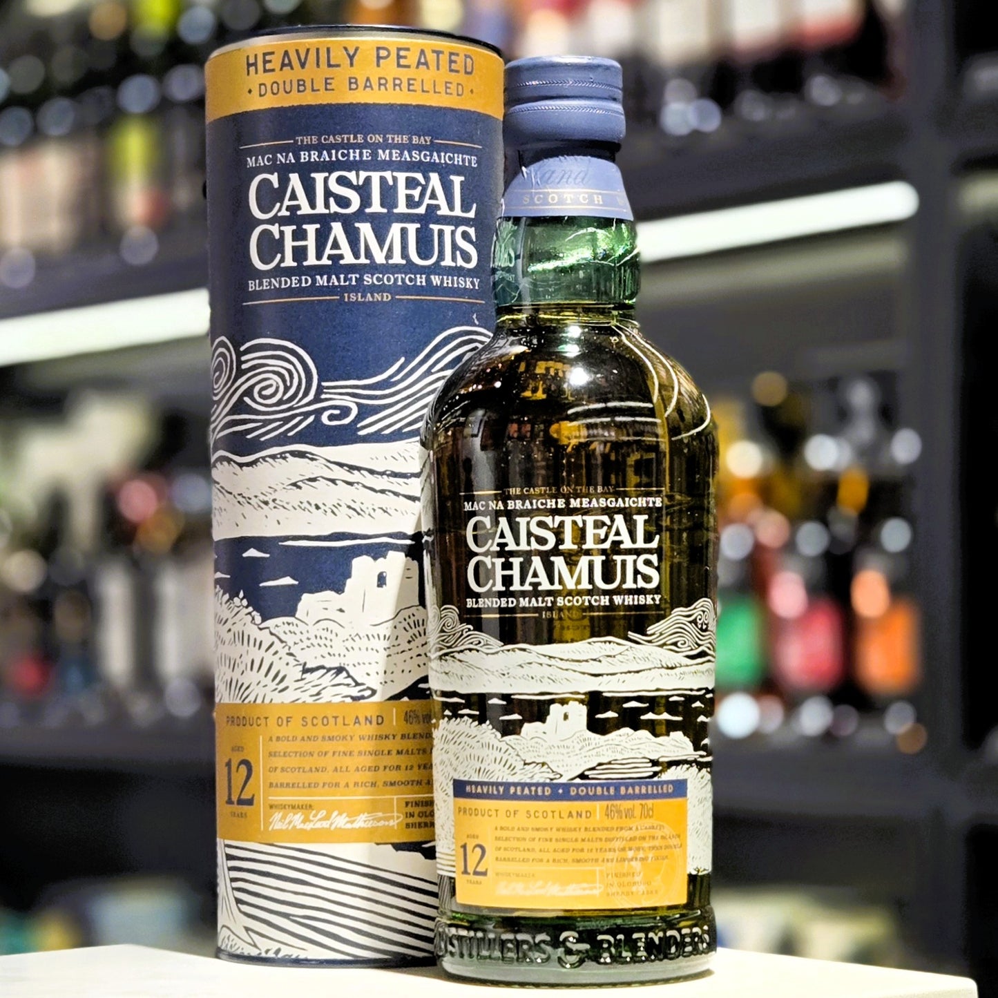 Caisteal Chamuis 12 Year Old Heavily Peated Blended Malt Scotch Whisky