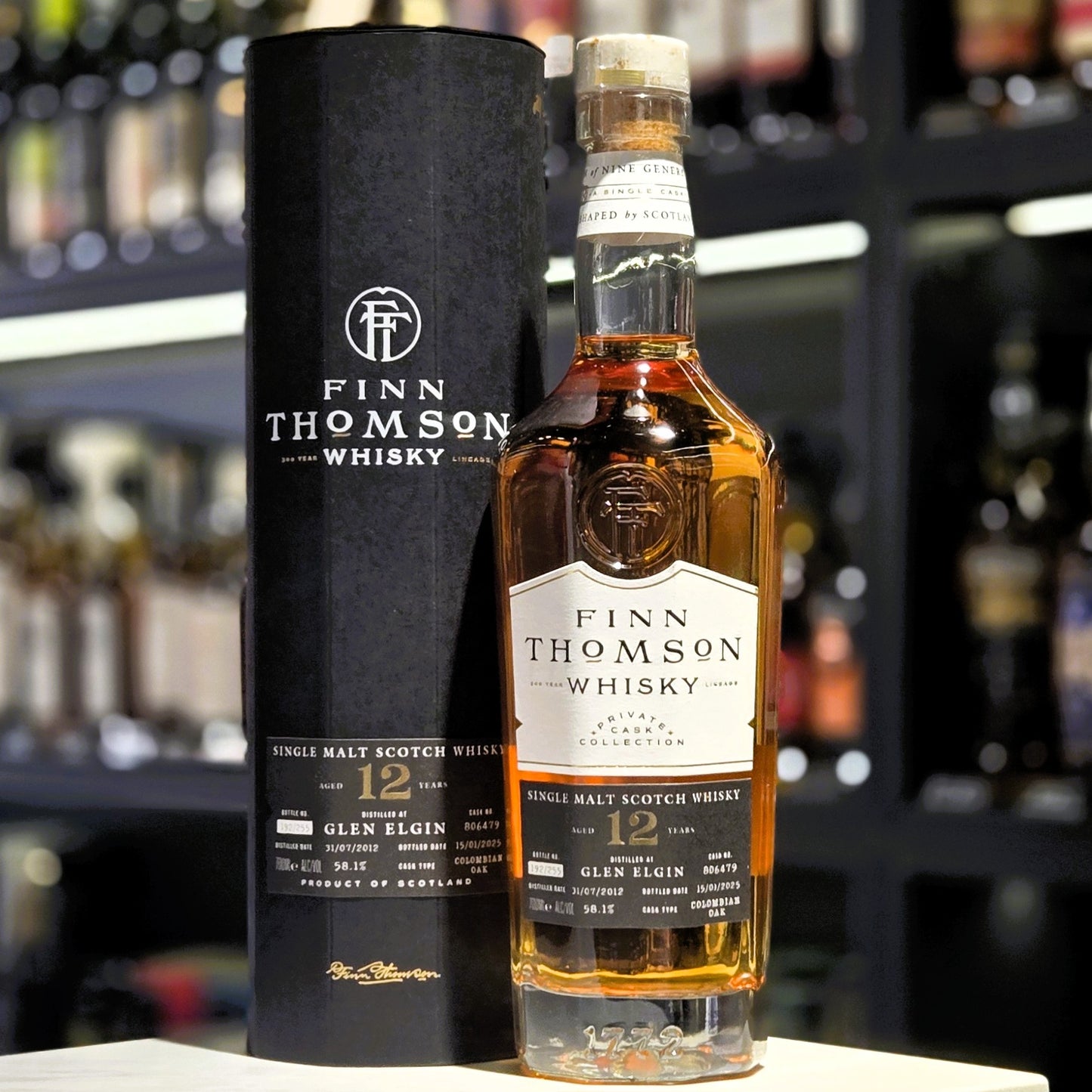 Finn Thomson Glen Elgin 12 Year Old Columbian Oak Finish Single Malt Scotch Whisky
